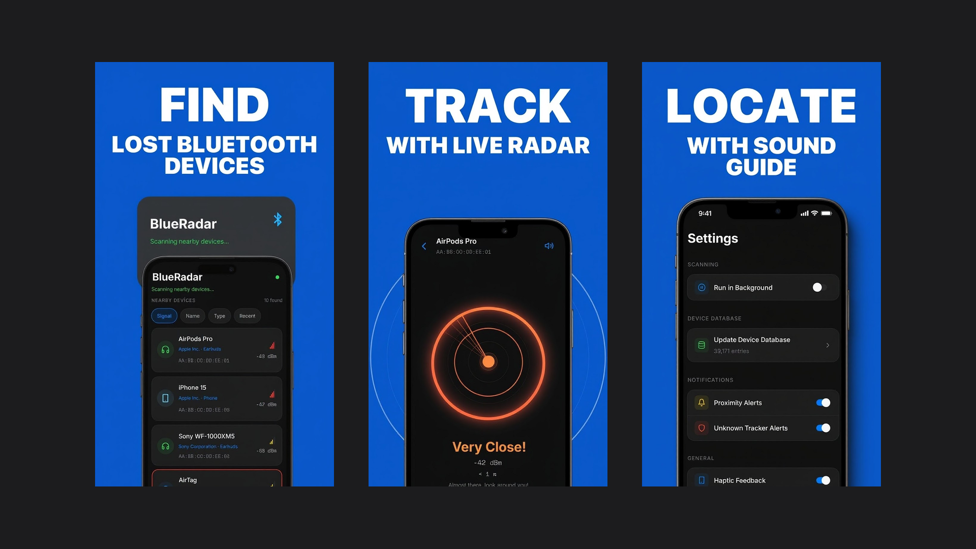 BlueRadar on the App Store and Google Play