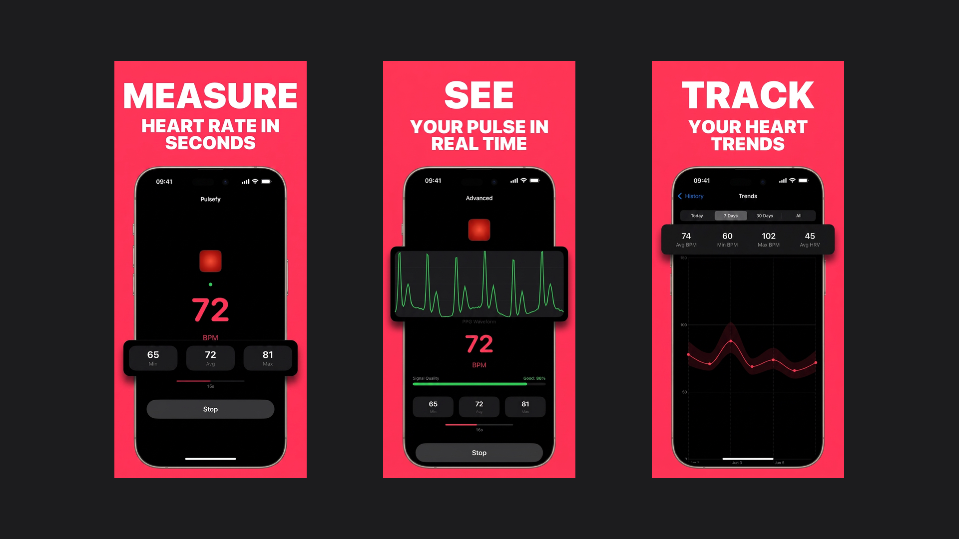 Pulsefy on the iOS app stores