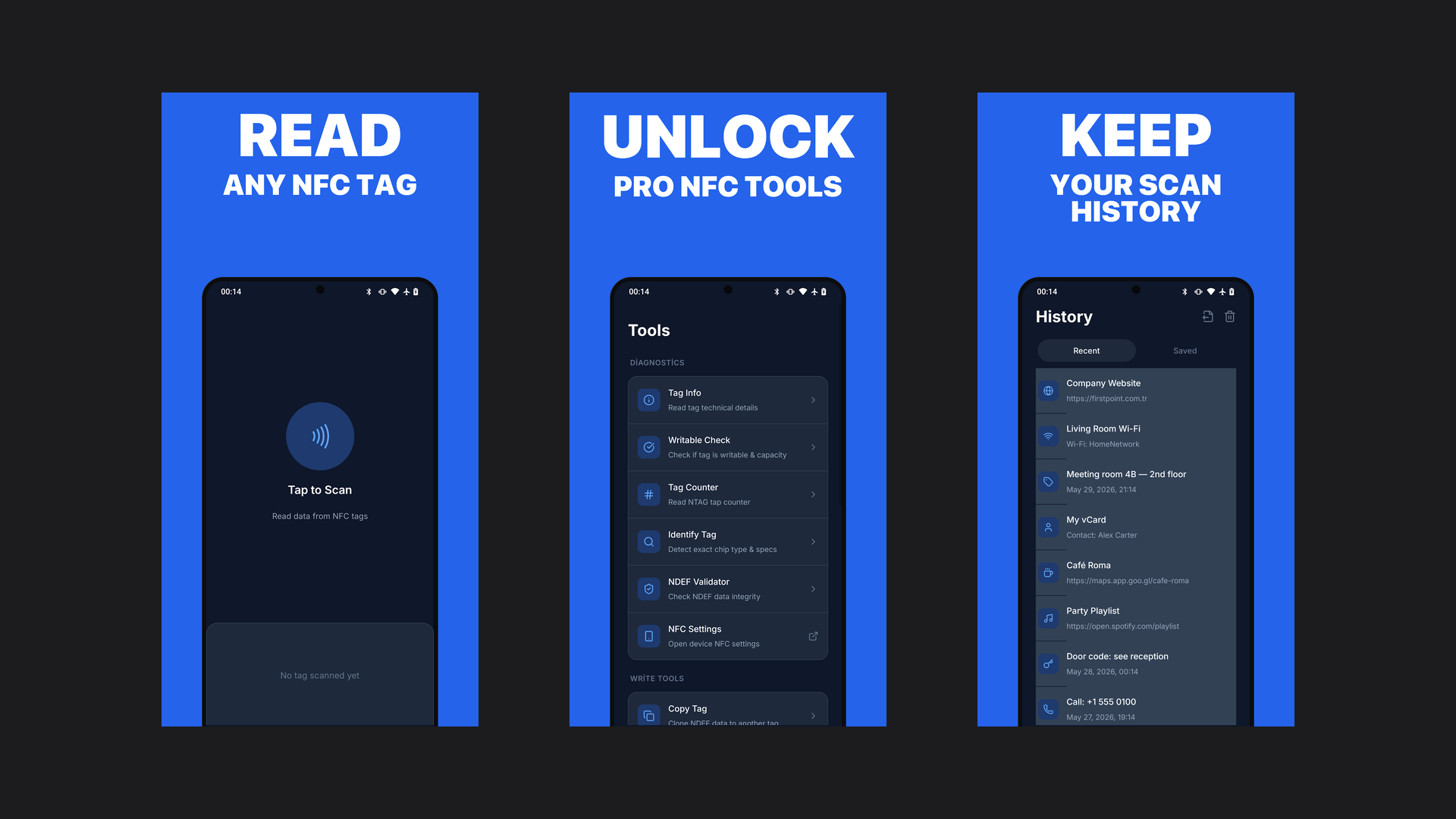 NFC Tool on the iOS and Android app stores
