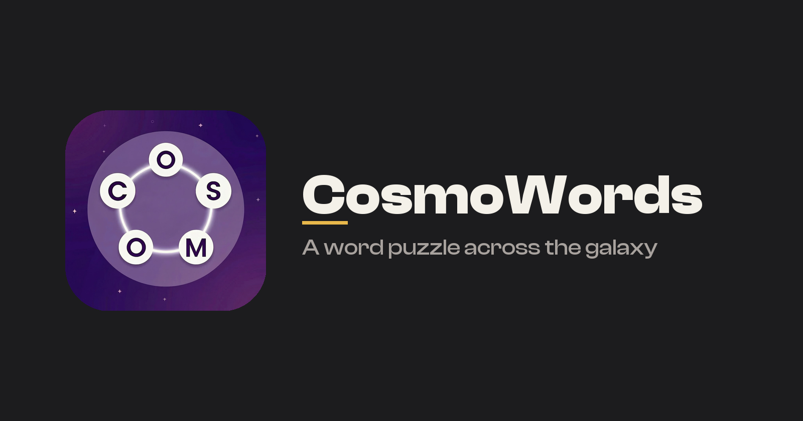 Introducing CosmoWords: A Word Puzzle Across the Galaxy